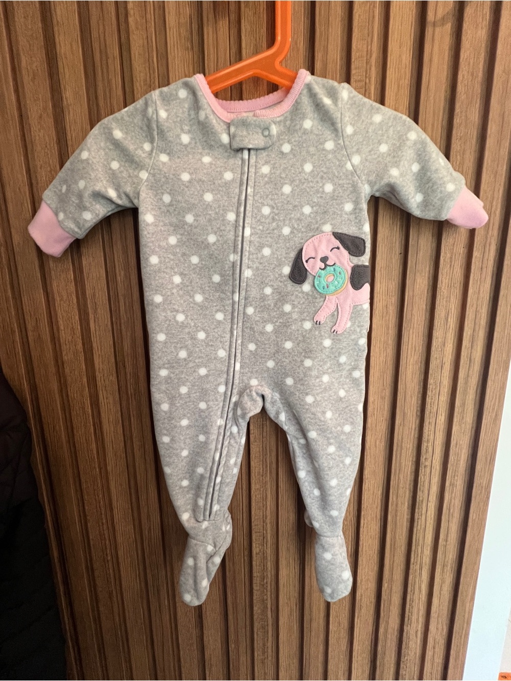 🔥 3 FOR $15 OFFER 🔥 Carter's Gray Polka Dot Footed One-Piece